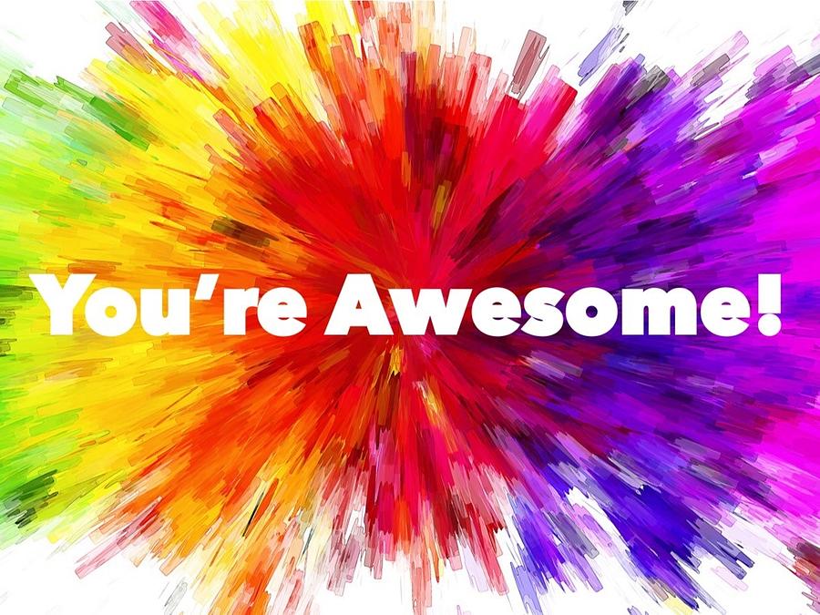 Color Digital Art - Youre Awesome Rainbow Splash by Heather Lutkin