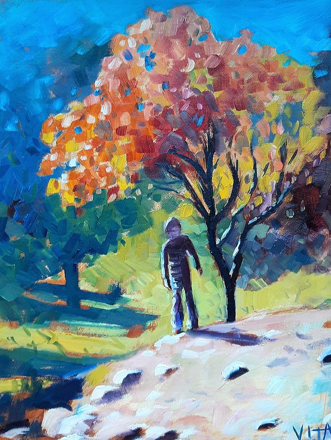 Youth in the Fall Painting by Vita Fine