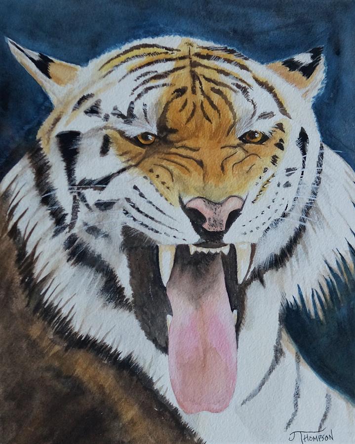Tiger Painting - Youve Been Warned by Judy Thompson