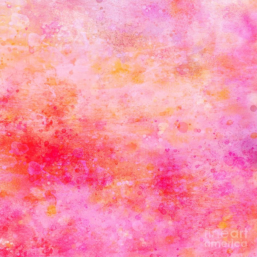Yowi - Artistic Colorful Abstract Pink Yellow Watercolor Painting Digital Art Digital Art by Sambel Pedes