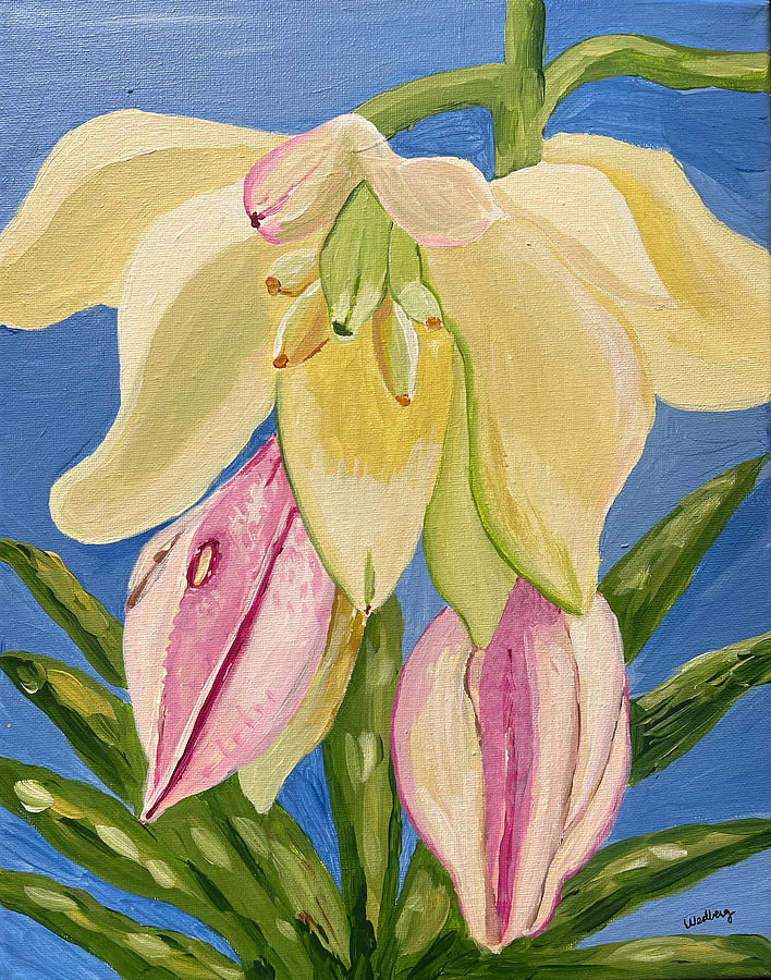 Yucca Flower Painting by Christina Wedberg