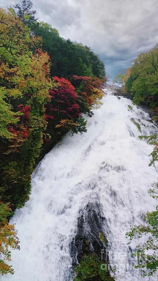 Yudaki Falls, Autumn color Photograph by Kiran Joshi