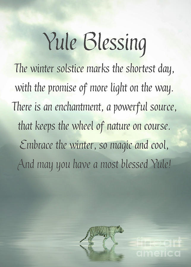 Yule Blessings with White Tiger Photograph by Stephanie Laird