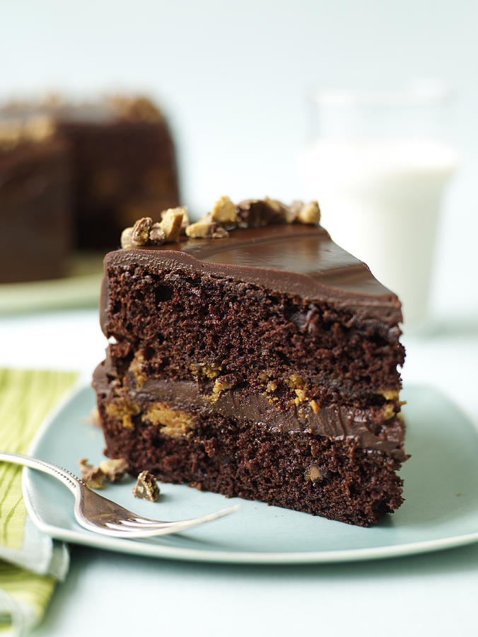 Yummy slice of chocolate cake Photograph by James Baigrie