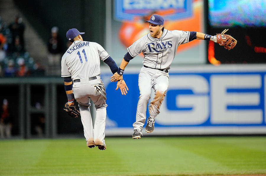 Yunel Escobar and Ben Zobrist Photograph by Greg Fiume