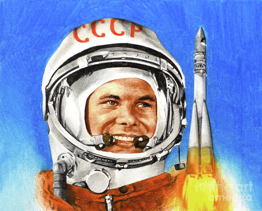 Yuri Gagarin - Vostok I - 12 April 1961 Painting by Paul and Chris Calle