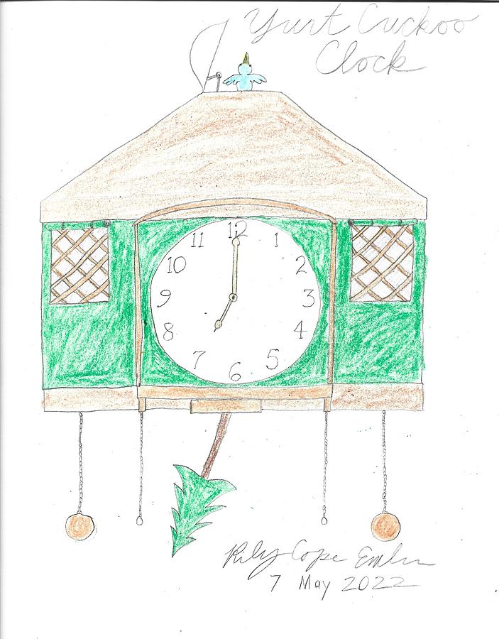 Yurt Cuckoo Clock Drawing by Riley Emlen Fine Art America