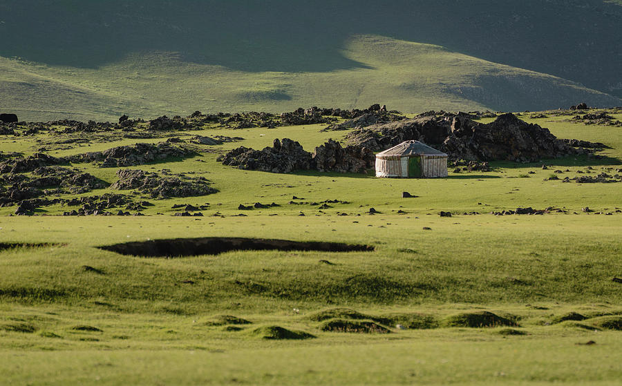 Yurt in a Green Mongolian Steppe Photograph by Martin Vorel Minimalist Photography