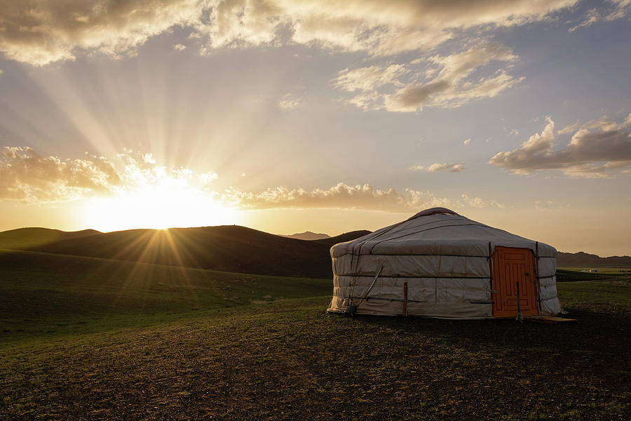 Yurt, Steppe and Sun Photograph by Martin Vorel Minimalist Photography