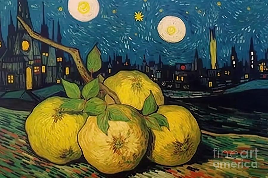 Vincent Van Gogh Painting - Yuzu Fruits Painting by N Akkash