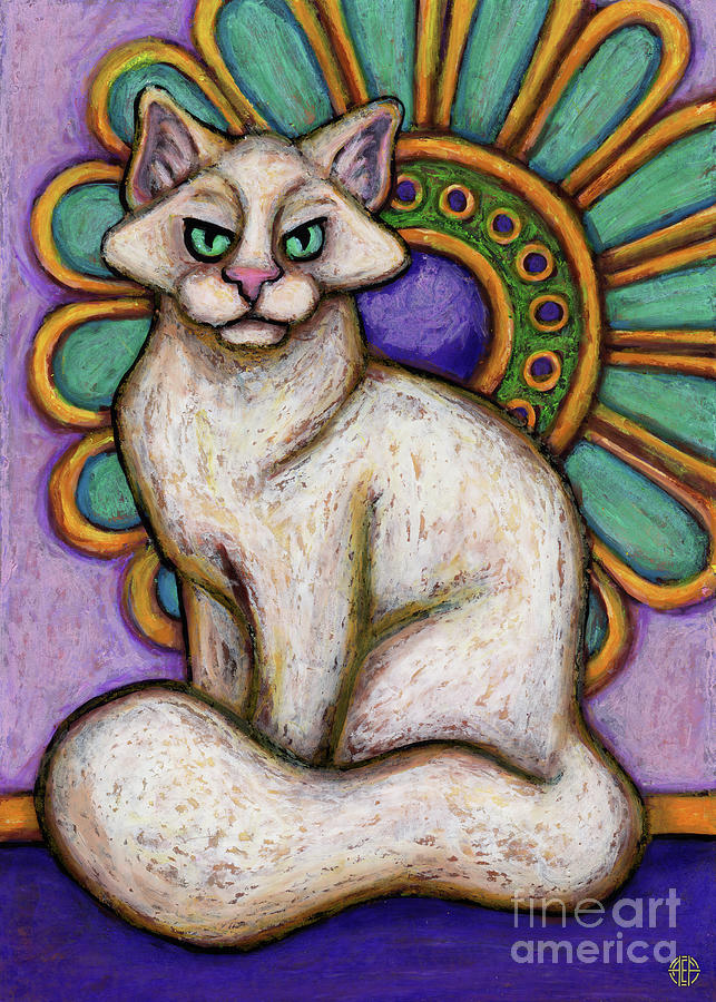 Yvette. The Hauz Katz. Cat Portrait Painting Series. Painting by Amy E Fraser