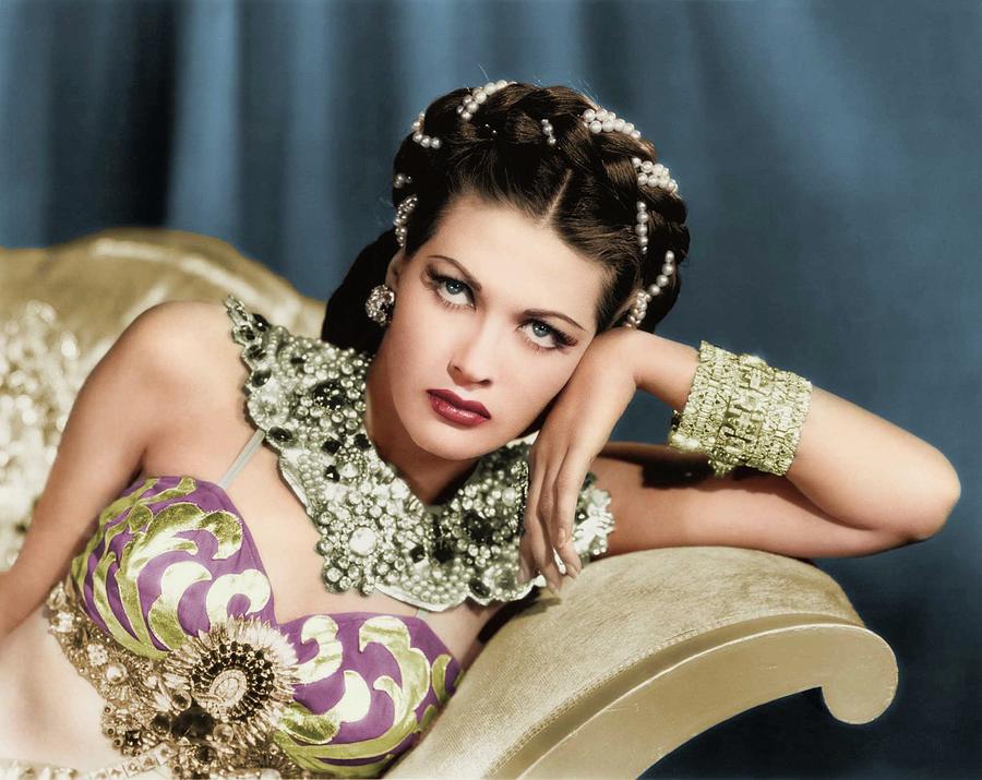 Yvonne De Carlo colorized Photograph by Movie World Posters