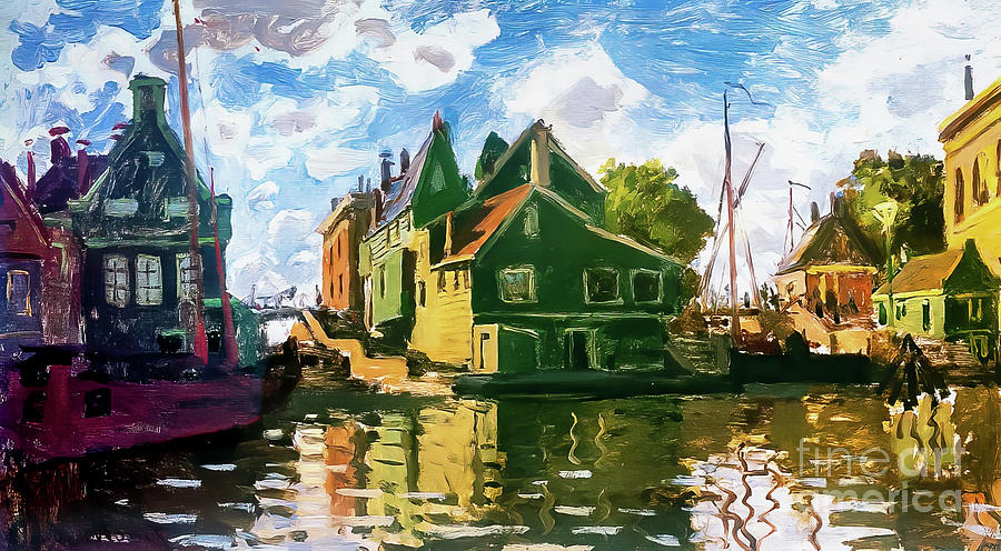 Zaandam Canal by Claude Monet 1871 Painting by Claude Monet