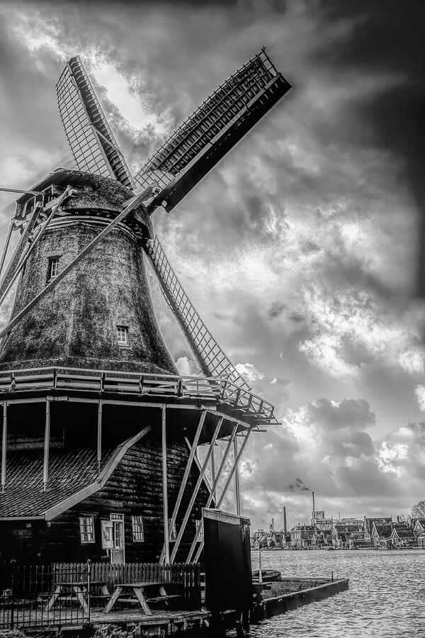 Zaanse Schans Windmill Silhouette Photograph
