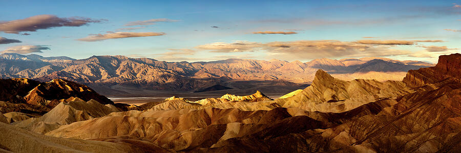 Zabriskie Morning Panorama Photograph by Mike Lee