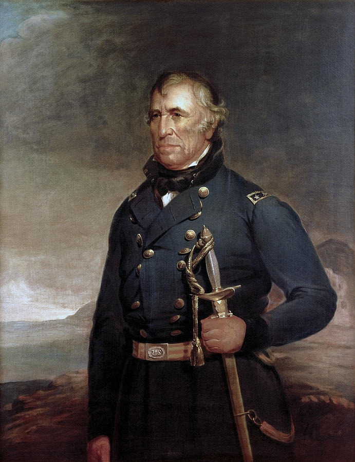 Zachary Taylor Portrait - Joseph Henry Bush 1848 Painting by War Is Hell Store