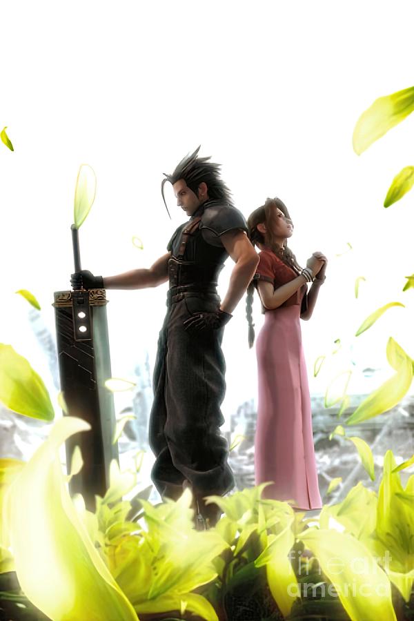 Zack Fair and Aerith Gainsborough Final Fantasy Painting by Moore Bruce ...