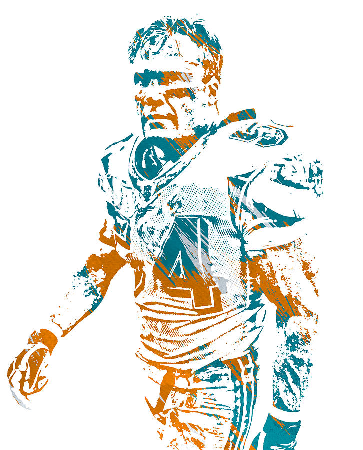 Zack Thomas Miami Dolphins Watercolor Strokes Pixel Art 1 Mixed