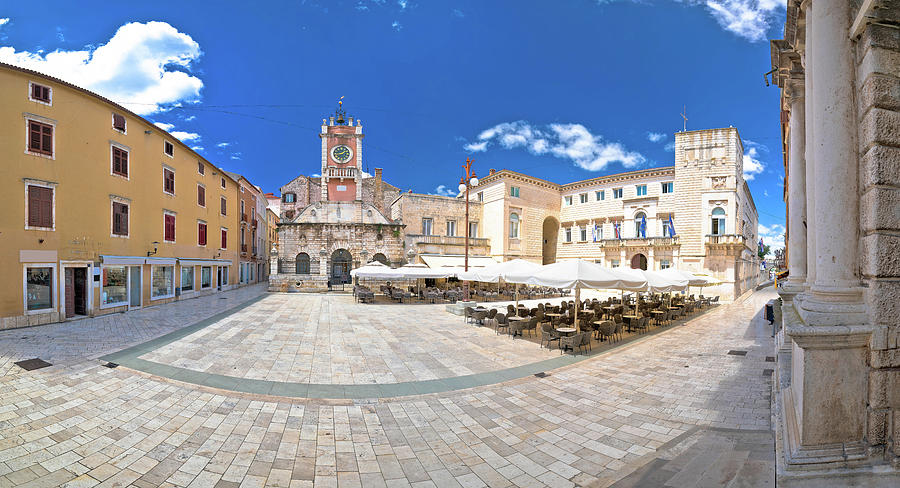 Zadar. Peoples Square In Zadar Historic Architecture And Cafes Photograph