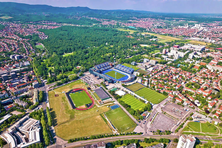 Zagreb. Maksimir Fc Dinamo Stadium And Largest Park In Zagreb Ae Photograph