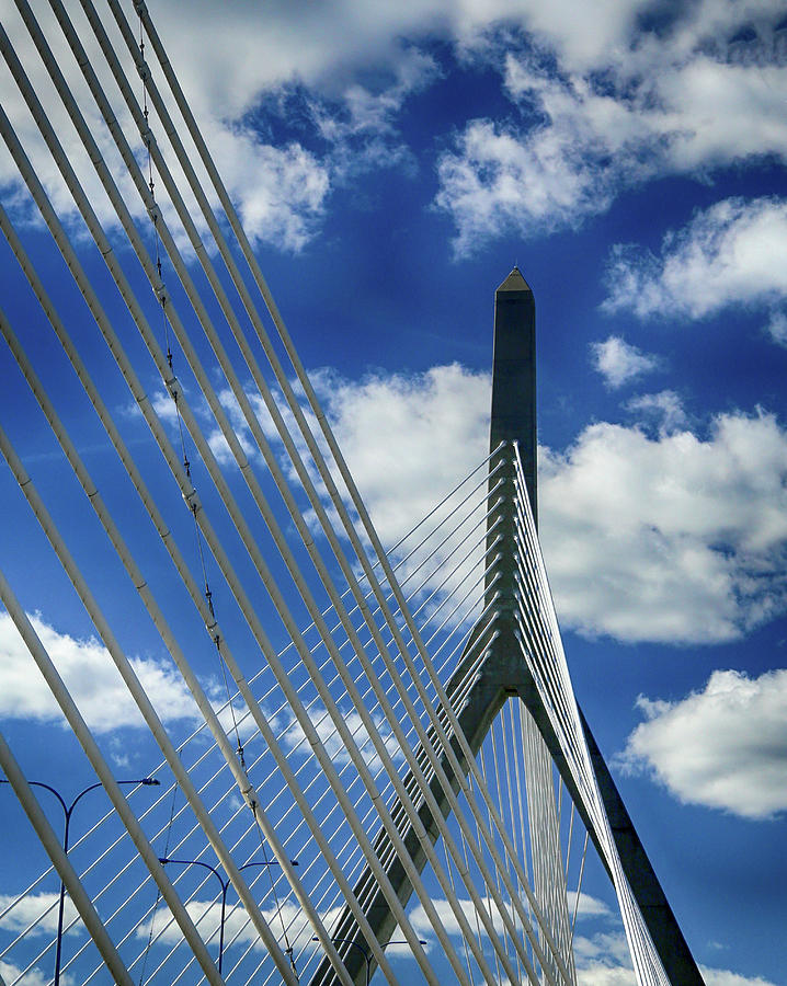 Boston Bridge Photograph - Zakim Abstract 3 090922 by Mary Bedy