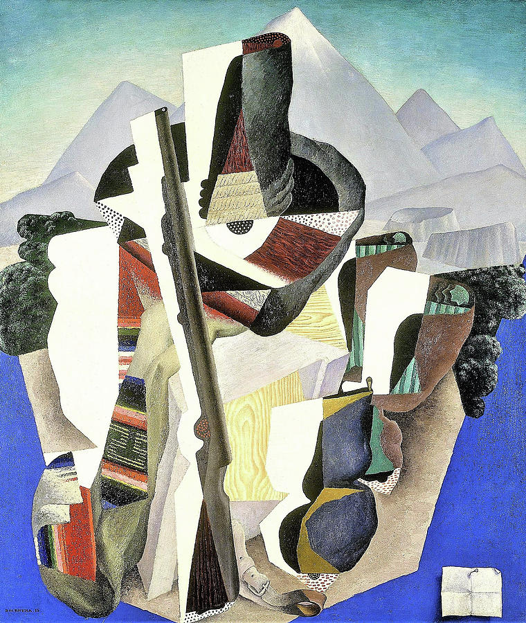 Zapata-style Landscape - Digital Remastered Edition Painting by Diego Rivera