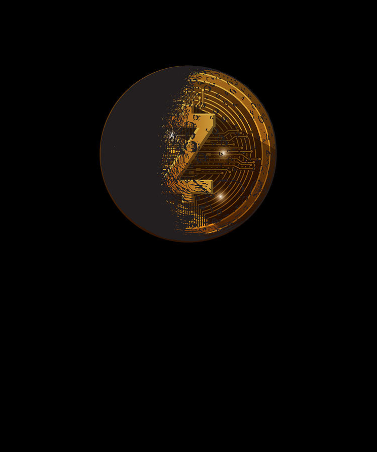 Zec Digital Art - Zcash Moon Cryptocurrency by Me