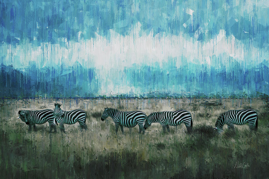 Zebra Blues Digital Art by Nikki Marie Smith