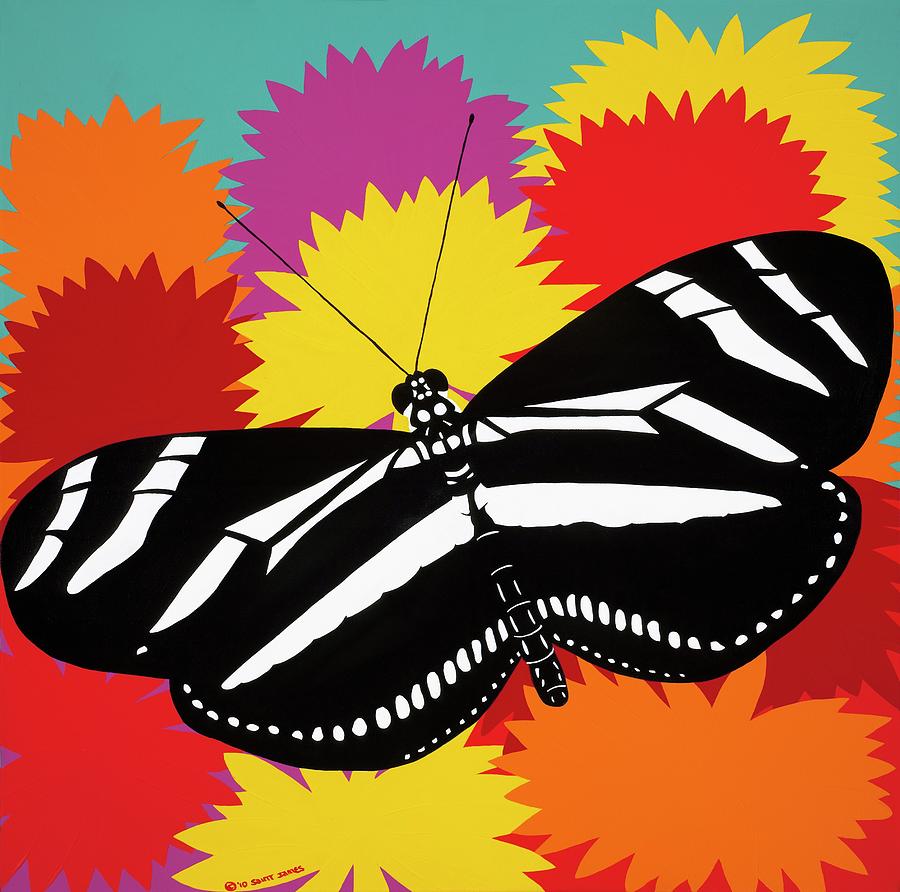 Butterfly Painting - Zebra Butterfly by Synthia SAINT JAMES