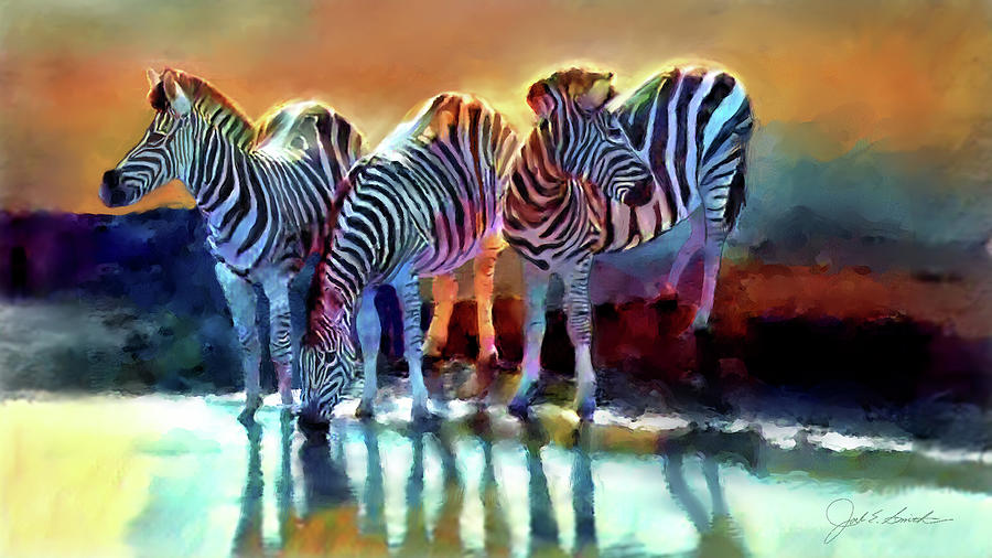 Zebra Caution   Painting by Joel Smith