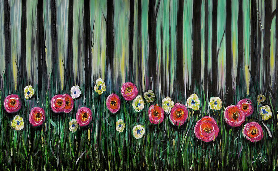 Zebra Flowers Painting by Doug LaRue