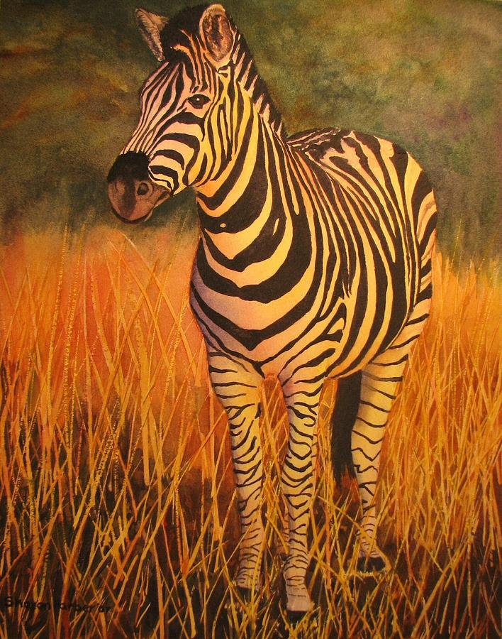 Wildlife Painting - Zebra II by Sharon Farber
