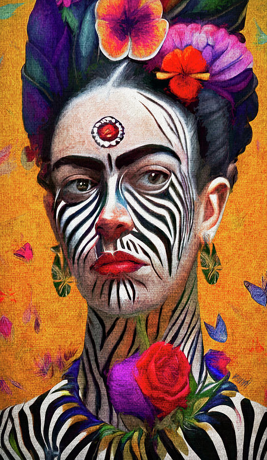 Zebra Kahlo Digital Art by Bonny Puckett