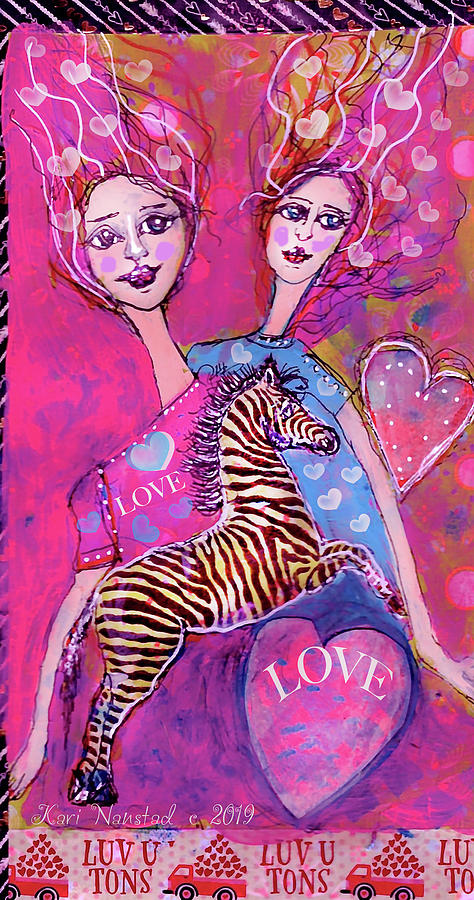 Zebra Love Digital Art by Kari Nanstad