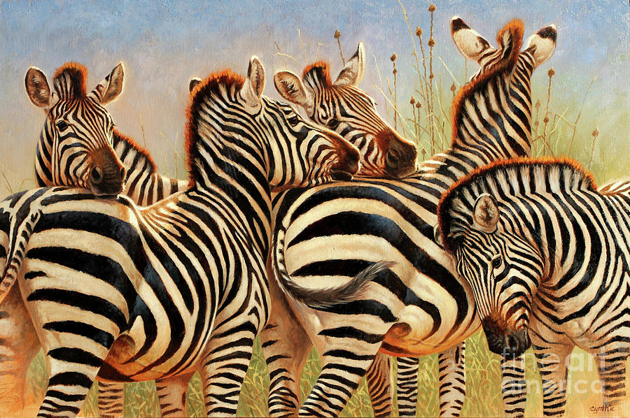 Zebra Ol Painting Painting by Cynthie Fiasher