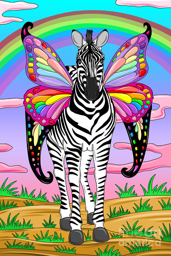 Zebra Pegasus Digital Art