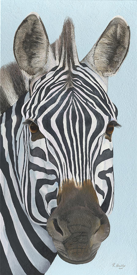 Zebra portrait II Painting by Russell Hinckley