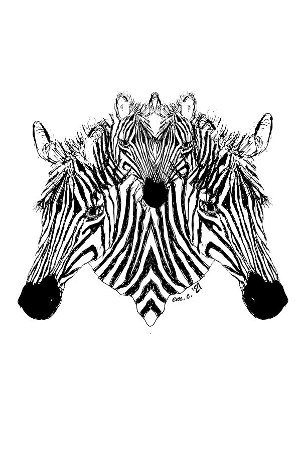 Zebra Portrait Digital Art
