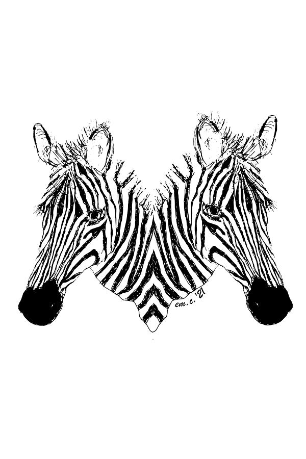 Zebra Digital Art - Zebra Portrait One by Manos Chronakis