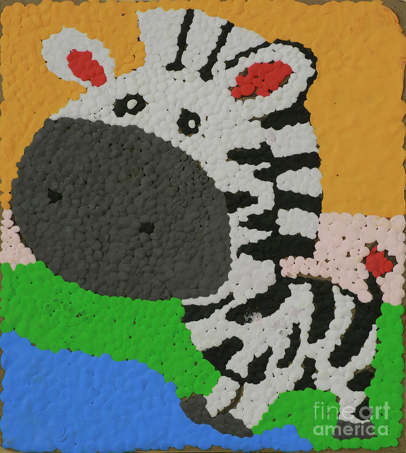 Zebra Painting by Shurentsetseg Batdorj