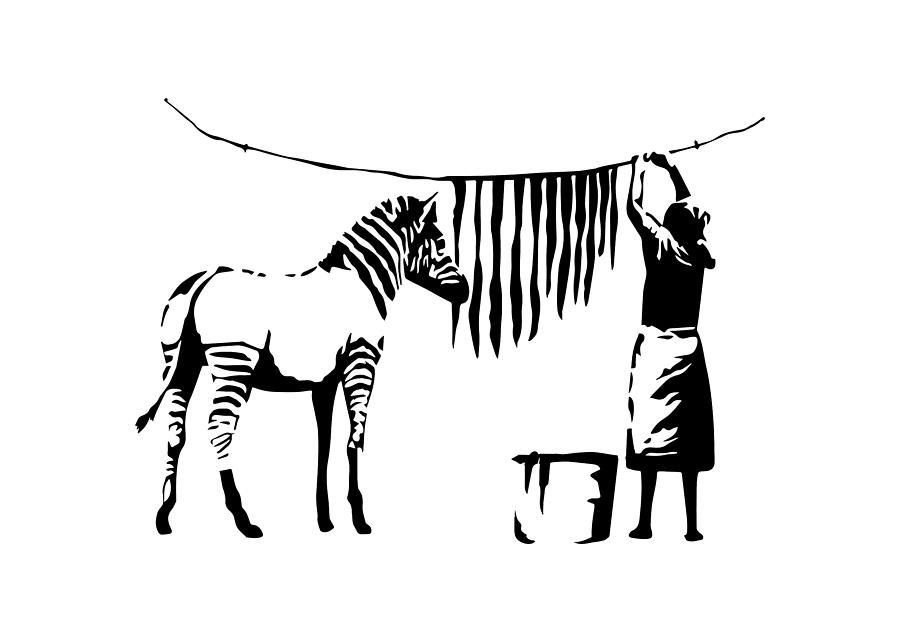 Zebra Wash Digital Art by My Banksy