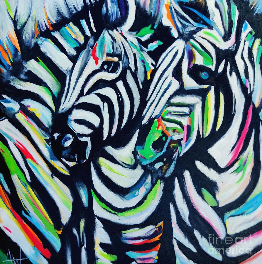 Zebra Painting - Zebralicious by Angie Wright