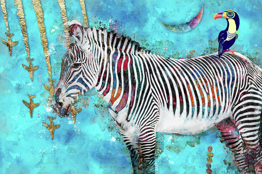 Zebras and Airplanes Digital Art by Bonny Puckett