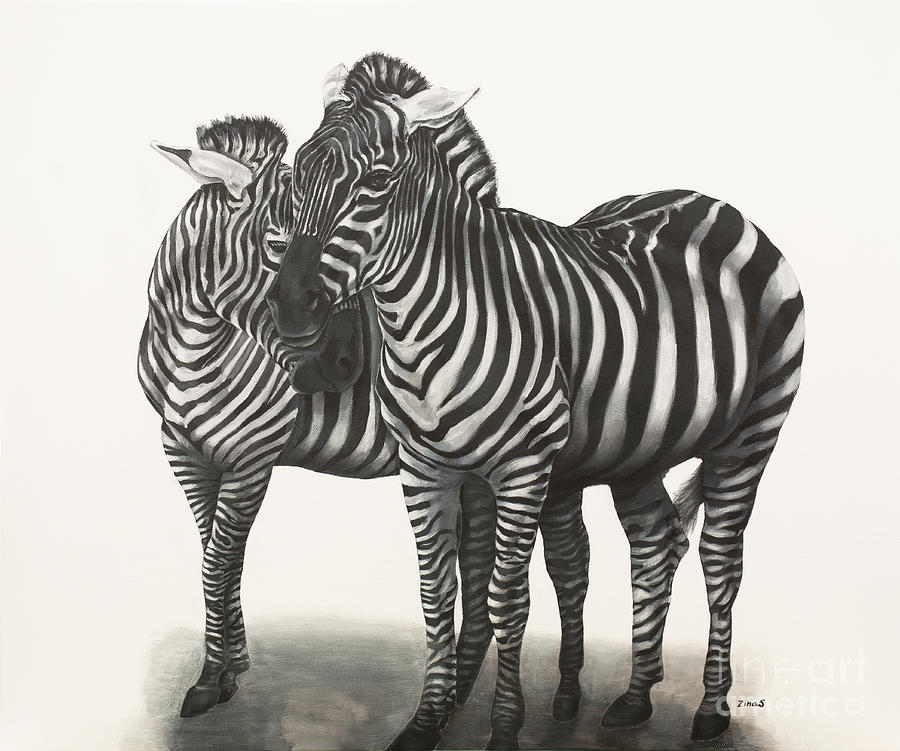 Zebras  Painting by Zina Stromberg
