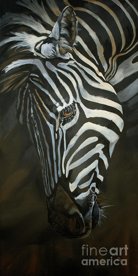 Zelda - Zebra Painting Painting by Annie Troe