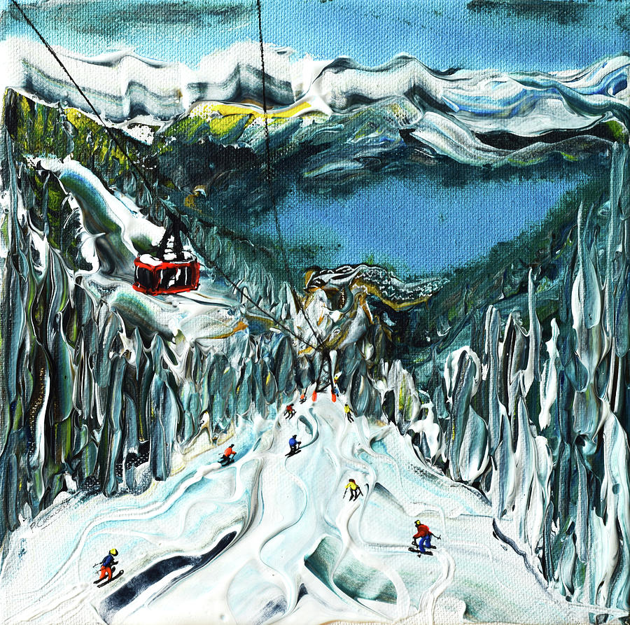 Zell am See and the Zell Lake. Do not enlarge too much. Painting by Pete Caswell