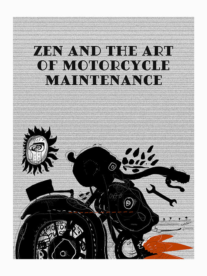 Book Digital Art - Zen and the Art of Motorcycle Maintenance Lit Print I by Ink Well