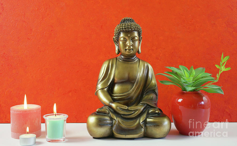 Yoga Leggings - Zen Buddha with Orchid