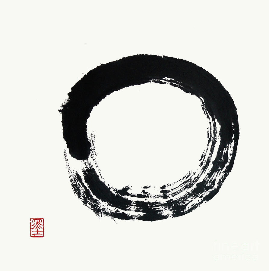 Zen Enso Circle, Buddha Mind Painting by Nadja Van Ghelue