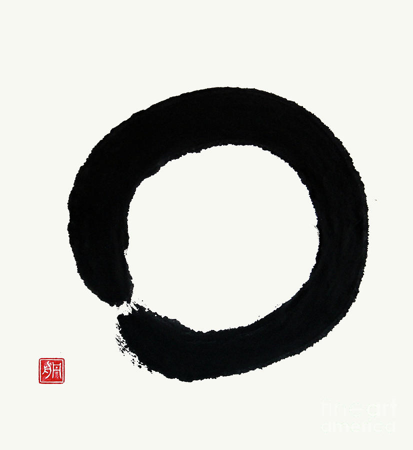 Zen Enso Circle, Silence Painting by Nadja Van Ghelue